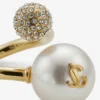 Auri-ring Ring van metaal met gouden afwerking, parel en kristallen