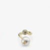 Auri-ring Ring van metaal met gouden afwerking, parel en kristallen