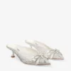 Auria Mule 50 Ivoor Satijn en Princess Crystal Hotfix Mules met strikversiering Auria Mule 50 Ivoor Satijn en Princess Crystal Hotfix Mules met strikversiering