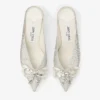 Auria Mule 50 Ivoor Satijn en Princess Crystal Hotfix Mules met strikversiering Auria Mule 50 Ivoor Satijn en Princess Crystal Hotfix Mules met strikversiering