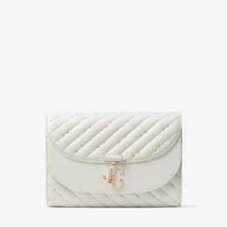Avenue Curve Clutch Latte gewatteerde nappalederen clutch
