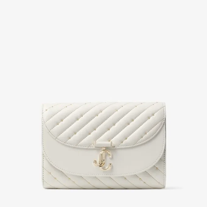 Avenue Curve Clutch Latte gewatteerde nappalederen clutch Avenue Curve Clutch Latte gewatteerde nappalederen clutch