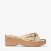 Avenue Wedge 50 Goudkleurige nappa muiltjes met sleehak Avenue Wedge 50 Goudkleurige nappa muiltjes met sleehak
