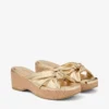 Avenue Wedge 50 Goudkleurige nappa muiltjes met sleehak Avenue Wedge 50 Goudkleurige nappa muiltjes met sleehak