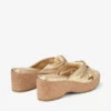Avenue Wedge 50 Goudkleurige nappa muiltjes met sleehak Avenue Wedge 50 Goudkleurige nappa muiltjes met sleehak
