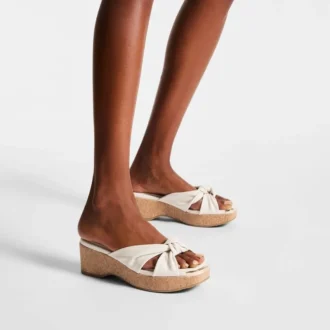 Avenue Wedge 50 Latte Nappalederen muiltjes met sleehak
