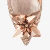 Avril roségouden pumps met puntige neus en kristallen