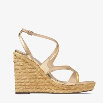 Ayla 110 Goudkleurig metallic leren sleehak