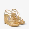Ayla 110 Goudkleurig metallic leren sleehak
