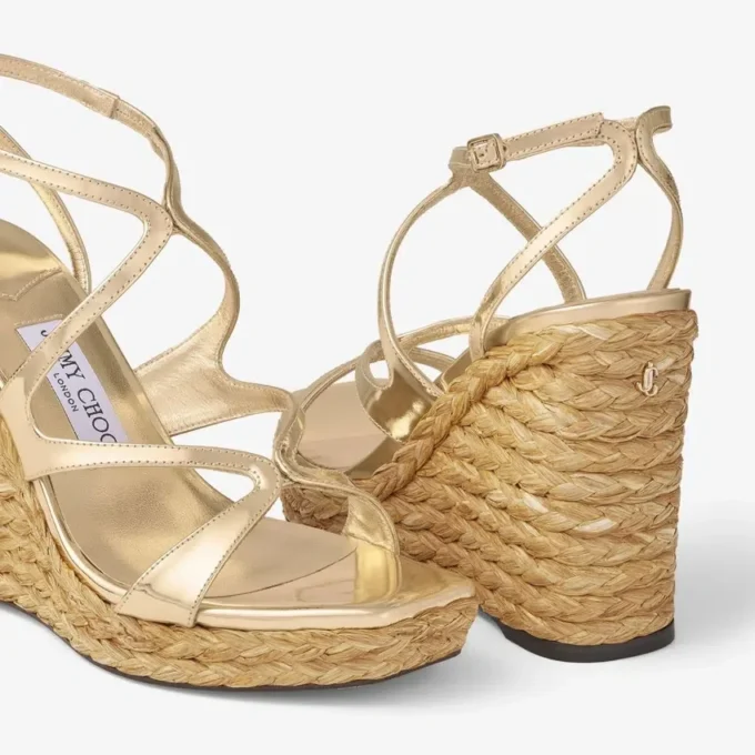Ayla 110 Goudkleurig metallic leren sleehak