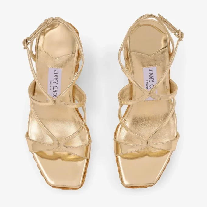 Ayla 110 Goudkleurig metallic leren sleehak