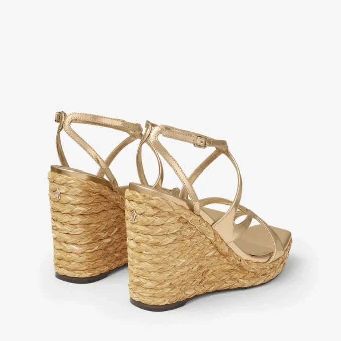Ayla 110 Goudkleurig metallic leren sleehak