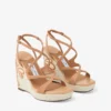 Ayla 110 Toffee en naturel mix suède en nappaleer sleehakken met fijne raffia