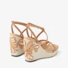 Ayla 110 Toffee en naturel mix suède en nappaleer sleehakken met fijne raffia