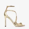 Azia 110 Goudkleurige sandalen van Liquid Metal-leer