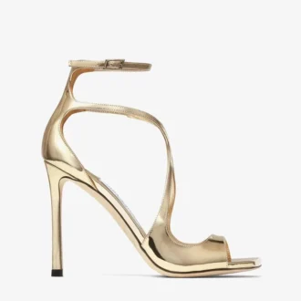 Azia 110 Goudkleurige sandalen van Liquid Metal-leer