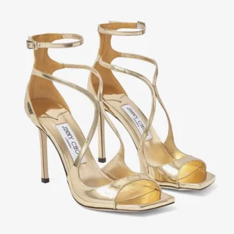 Azia 110 Goudkleurige sandalen van Liquid Metal-leer