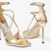 Azia 110 Goudkleurige sandalen van Liquid Metal-leer
