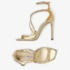 Azia 110 Goudkleurige sandalen van Liquid Metal-leer
