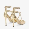 Azia 110 Goudkleurige sandalen van Liquid Metal-leer
