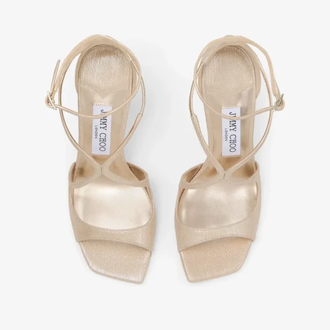 Azia 110 sandalen van goudkleurig metallic leer