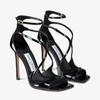 Azia 110 zwarte lakleren sandalen
