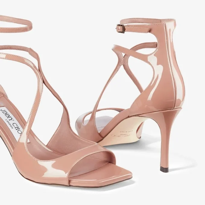 Azia 75 balletroze lakleren sandalen