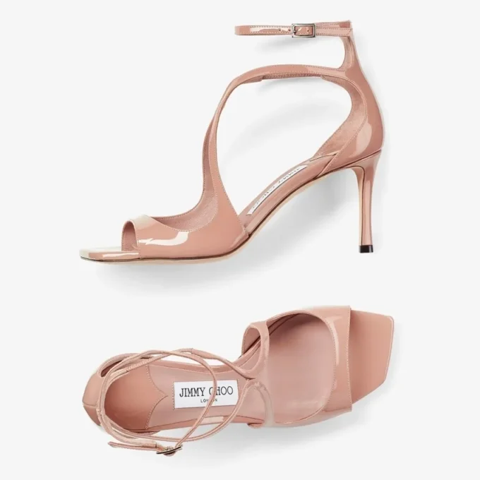 Azia 75 balletroze lakleren sandalen