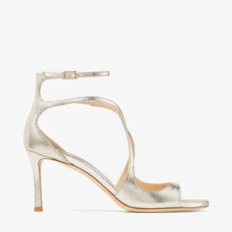 Azia 75 sandalen van champagnekleurig glitterleer