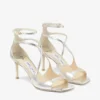 Azia 75 sandalen van champagnekleurig glitterleer