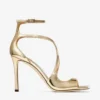 Azia 95 gouden sandalen van vloeibaar metaal