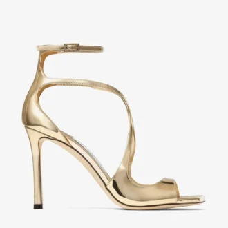 Azia 95 gouden sandalen van vloeibaar metaal