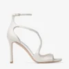 Azia 95 ivoorkleurige satijnen sandalen