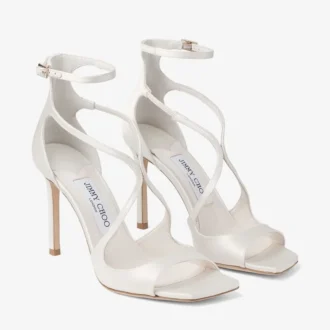 Azia 95 ivoorkleurige satijnen sandalen