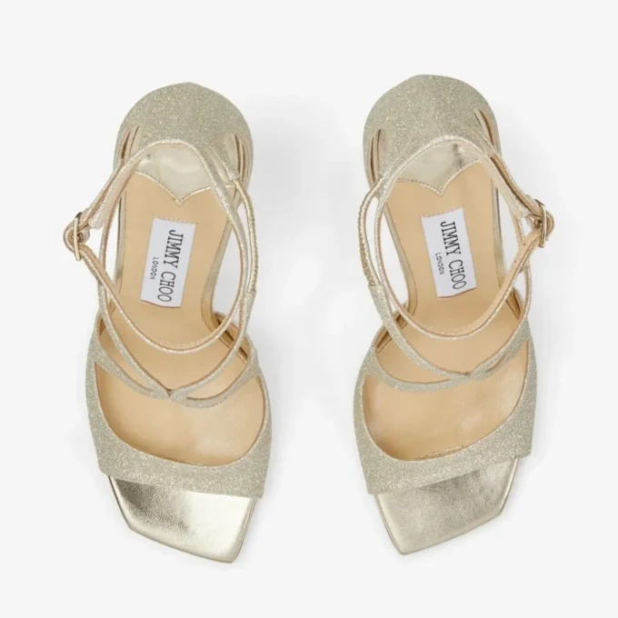 Azia 95 Platinum Ice Dusty Glitter sandalen