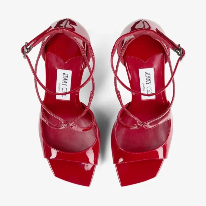 Azia 95 Ruby Red lakleren sandalen