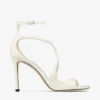 Azia 95 sandalen van latte-lakleer