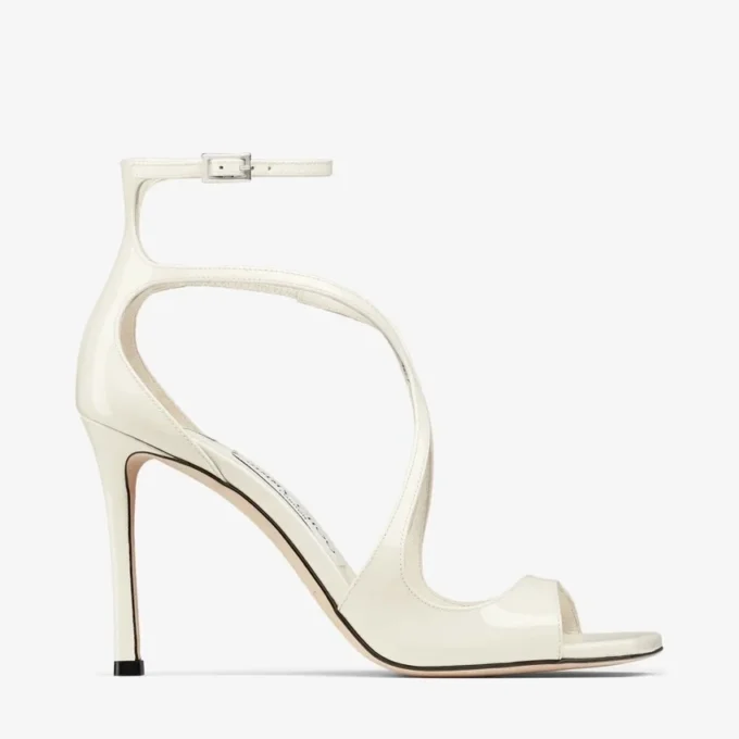 Azia 95 sandalen van latte-lakleer