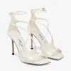 Azia 95 sandalen van latte-lakleer