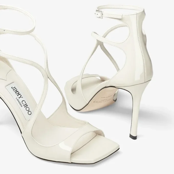 Azia 95 sandalen van latte-lakleer