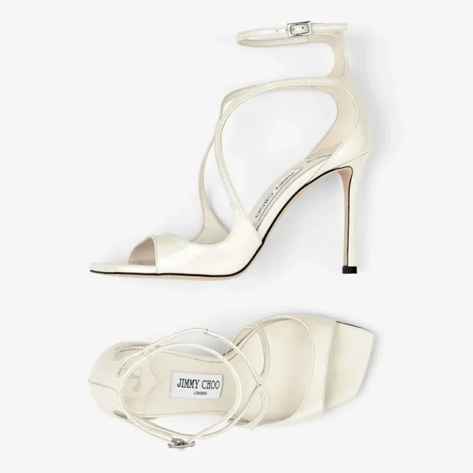 Azia 95 sandalen van latte-lakleer