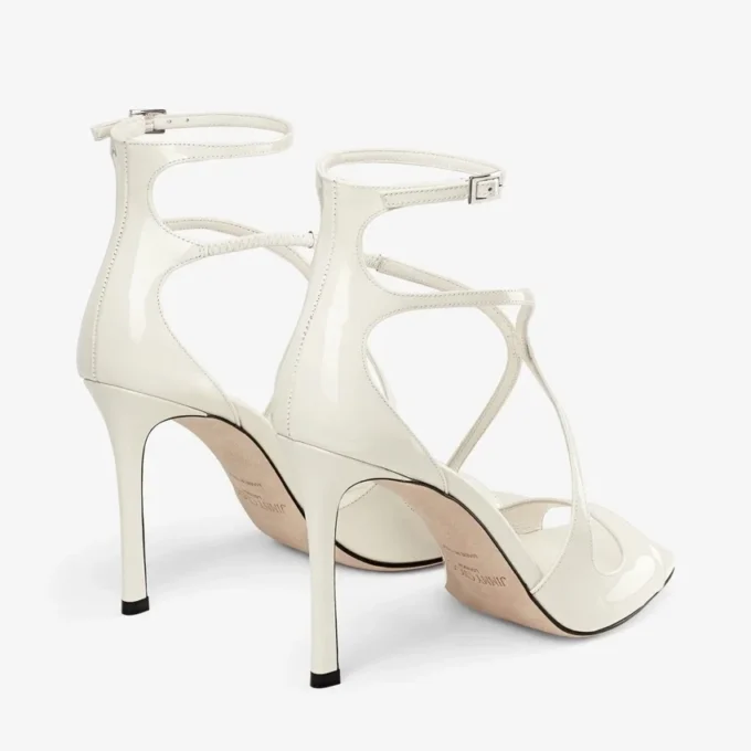 Azia 95 sandalen van latte-lakleer