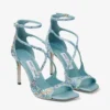 Azia 95 Sky Mix satijnen sandalen met multi-kristallen versiering