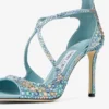 Azia 95 Sky Mix satijnen sandalen met multi-kristallen versiering