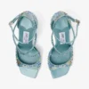 Azia 95 Sky Mix satijnen sandalen met multi-kristallen versiering
