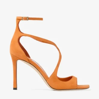 Azia 95 Sunset Orange suède sandalen