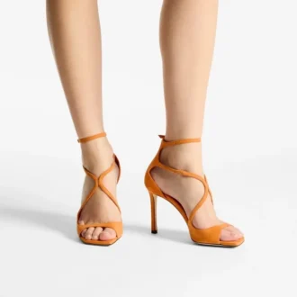 Azia 95 Sunset Orange suède sandalen