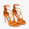 Azia 95 Sunset Orange suède sandalen
