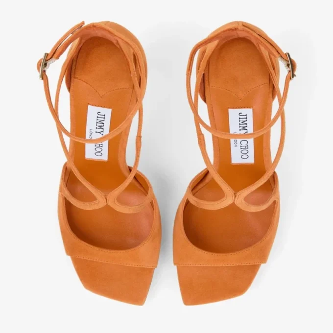 Azia 95 Sunset Orange suède sandalen