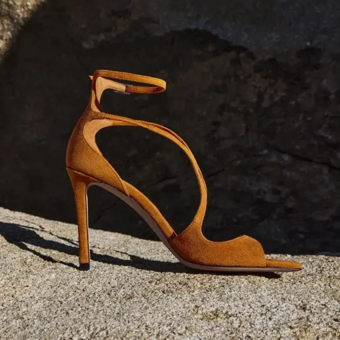 Azia 95 Sunset Orange suède sandalen